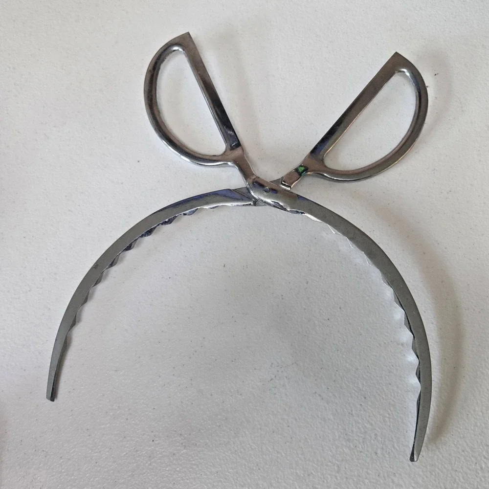 Vintage Stainless Steel Roast Tongs Meat Lifter Poultry Ham Serving Kitchen Tool